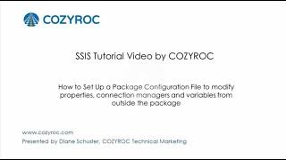 How to Set Up and Use a #SSIS Package Configuration file. SSIS Tutorial video by COZYROC