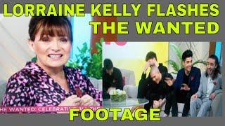 LORRAINE KELLY FLASHES THE WANTED FOOTAGE OF WARDROBE MALFUNCTION LIVE ON AIR