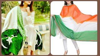 Trending most beautiful and stylish Pakistani vs indian dresses for girls for independence day