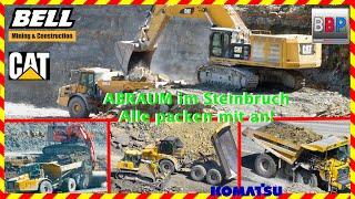 HITACHI ZX490 CAT 390F 740 Komatsu HD605-8E0 D65PX Bell B30E - Steinbruch 2024. #caterpillar