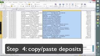 Importing CopyPaste from Excel Bank Data into QuickBooks Desktop Accountant  *