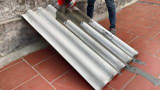 Skills to make outdoor furniture  stylish and unique from cement roofing sheets  DIY coffee table