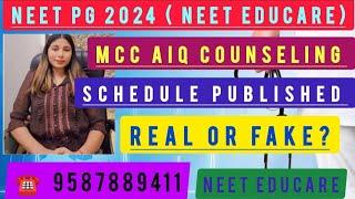 Neet pg counselling date  neet pg 2024 counselling schedule  neet pg counselling 2024