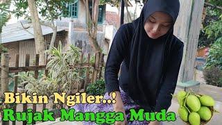 Neng Sheila Gadis Desa Cantik Memetik Buah Mangga di Depan Rumahnya Untuk di Bikin Rujak