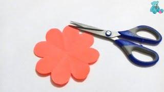 How To Make Simple & Easy Paper Flower Cutting  Paper Cutting  Craft Tutorial