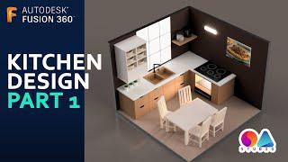 Fusion 360 Ep 25 - Kitchen Design  Part - 01  furnitures