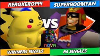 Supernova 2024 WINNERS FINALS - KeroKeroppi Pikachu Vs. SuPeRbOoMfAn Falcon Smash 64 - SSB64