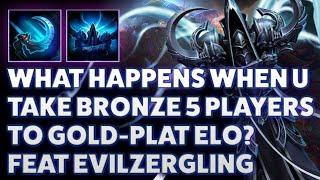 Malthael Last Rites - WHAT HAPPENS WHEN U TAKE BRONZE 5 PLAYERS TO GOLD-PLAT ELO? FEAT EVILZERGLING