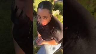 Son hits mom with water balloon #shorts