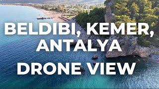 Kemer Beldibi Antalya DJI 4K 60fps drone video. Turkeys turquoise beaches. Scenic relaxation