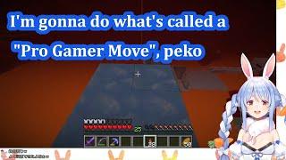 Pekora does a Pro Gamer Move 【HololiveEng Sub】【Minecraft】