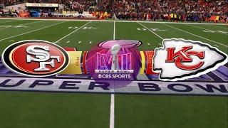 SUPERBOWL LVIII 49ers vs Chiefs CBS Intro Frank Sinatra Players Introduction and Coin Toss