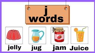 Letter Jj Words that START WITH letter j  learn Alphabets Phonics j kids learning videosj words