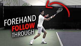 How to follow through like a PRO  forehand tennis lesson