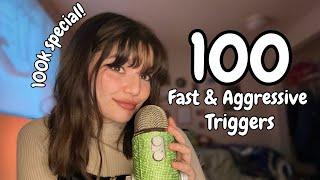 ASMR  100 Fast And Aggressive Triggers 100k Special Mouth Sounds Mic Triggers Hand Sounds +++