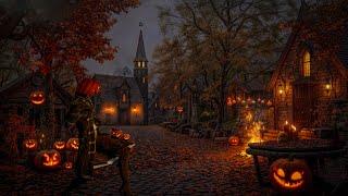 Nobleman Jack OLantern  - Cozy Autumn Village Halloween Ambience  Crackling Fire & Nature Sounds