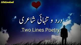 2 Lines Heart Touching Sad Poetry In Urdu  Dard Aur Tanhai Shayari  درد و تنہائی شاعری