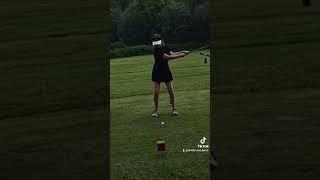 Practicing our golf swing.  #justagirl #golf #swing #practicemakesperfect ️