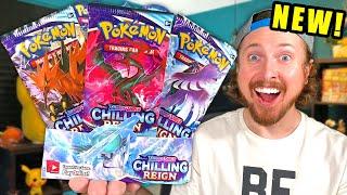 My First *SECRET RARE CARD* in a NEW POKEMON CHILLING REIGN Booster Box Opening