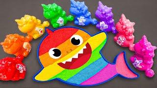 Making Rainbow Baby Shark Bathtub by Mixing SLIME in Unicorn CLAY Coloring Satisfying ASMR Video