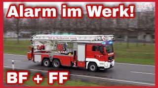 WERKFEUERWEHR BMW LEIPZIGAusrücken HLF 3020 ELW 1 VLF HRLF KdoW und HLF 10 FF