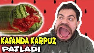 KAFAMDA KARPUZ KIRDIM   KARPUZ YEME CHALLENGE w BUSE DUYGU KARAKUŞ