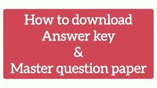 TNTET PAPER 2 ‼️Steps to download answer key & master question paper ‼️ OFFICIAL answer key ‼️