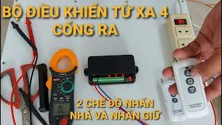 Hướng dẫn đấu dây_ học lệnh remote bộ điều khiển từ xa thông minh 4 cổng relay  nhấn nhả và giữ