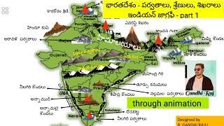 MOUNTAIN RANGES OF INDIA భారతదేశం - పర్వతాలు శ్రేణులు శిఖరాలు GEOGRAPHY ANIMATION @gandhiraj650