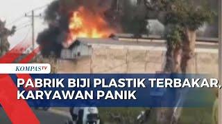 Pabrik Biji Plastik di Karanganyar Terbakar Karyawan Panik Selamatkan Diri