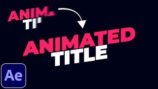 Animated Title Tutorial in After Effects  Text Animation