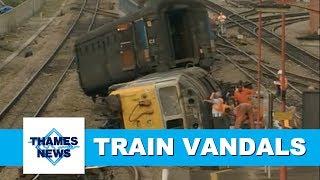 Train Track Vandals Cause Crash  Thames News Archive Footage