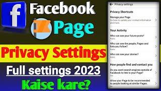 facebook page privacy settings kaise kare 2023?  professional facebook page privacy settings 2023?