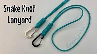 How to make a snake knot lanyard + carabiner clip