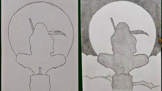 how to draw Itachi Moon Shadow  itachis shadow step by step  easy tutorial