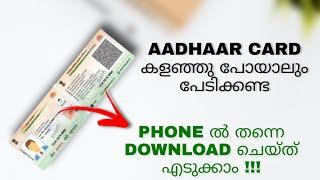 How To Download Aadhaar Card Online  Latest   What To Do If I Lost My Aadhar Card  Malayalam