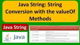 Java String String Conversion with the valueOf Methods  Java Tutorial
