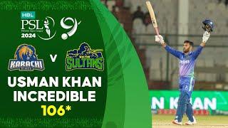 Usman Khan Incredible 106*  Karachi Kings vs Multan Sultans  Match 19  HBL PSL 9  M1Z1U