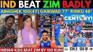 IND Kids Beat Zimbabwe Abhishek Sharma 10047 Gaikwad 7747 Rinku 4822
