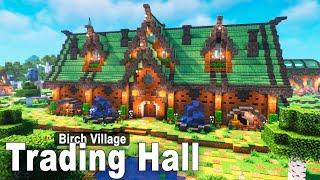 Minecraft How to build a TRADING HALL  Village Tutorial