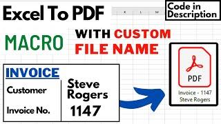 Excel VBA - Convert To PDF with a Custom Name Based on Cell Value & Saved to Specific Folder