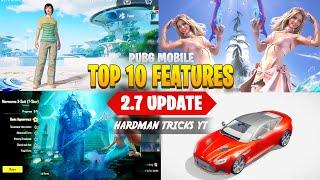 PUBG 2.7 UPDATE NEW FEATURES  PUBG MOBILE TOP 10 FEATURES 2.7 UPDATE  A2 ROYAL PASS