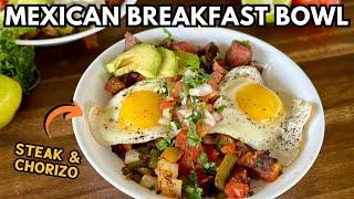 Mexican Breakfast Bowl with the BEST Chorizo Potatoes on the Griddle