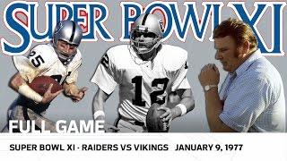 Super Bowl XI  Raiders vs. Vikings  NFL Full Game