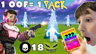 1 FORTNITE KILL= 1 POKEMON PACK Beasty Shawn Gameplay Challenge