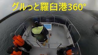 知床ネイチャークルーズ　エバーグリーン３８からゴープロマックスの３６０°動画で羅臼港を撮ってみた。