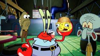 Mr Krabs turns Spongebob into a krabby patty