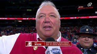 Coach Eric Moore on the Center Grove Trojans winning their third straight 6A state championship