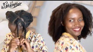 HAIR TRANSFORMATION Minimal Leave OutNatural Kinky style on 4b4c Hair *HerGivenHair*