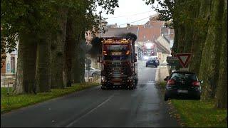 Scania V8 Longline Openpipe and Blacksmoke TRANSFORMERS & WOLVERINE Transports BEAU 4K